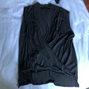 All Saints dark grey wrap tank
